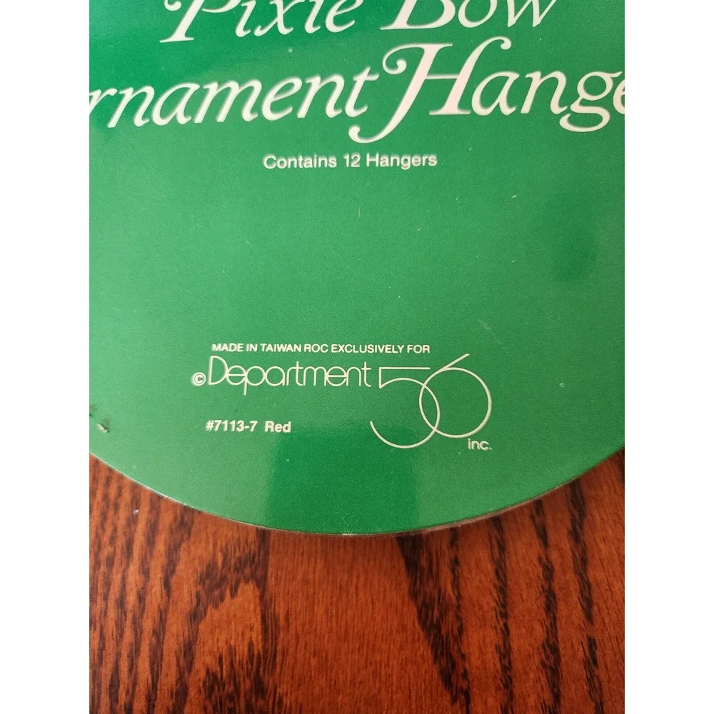 Lot 2 Dept 56 Pixie‎ Bow Ornament Hangers Christmas Gold And Red VTG 24 Hangers